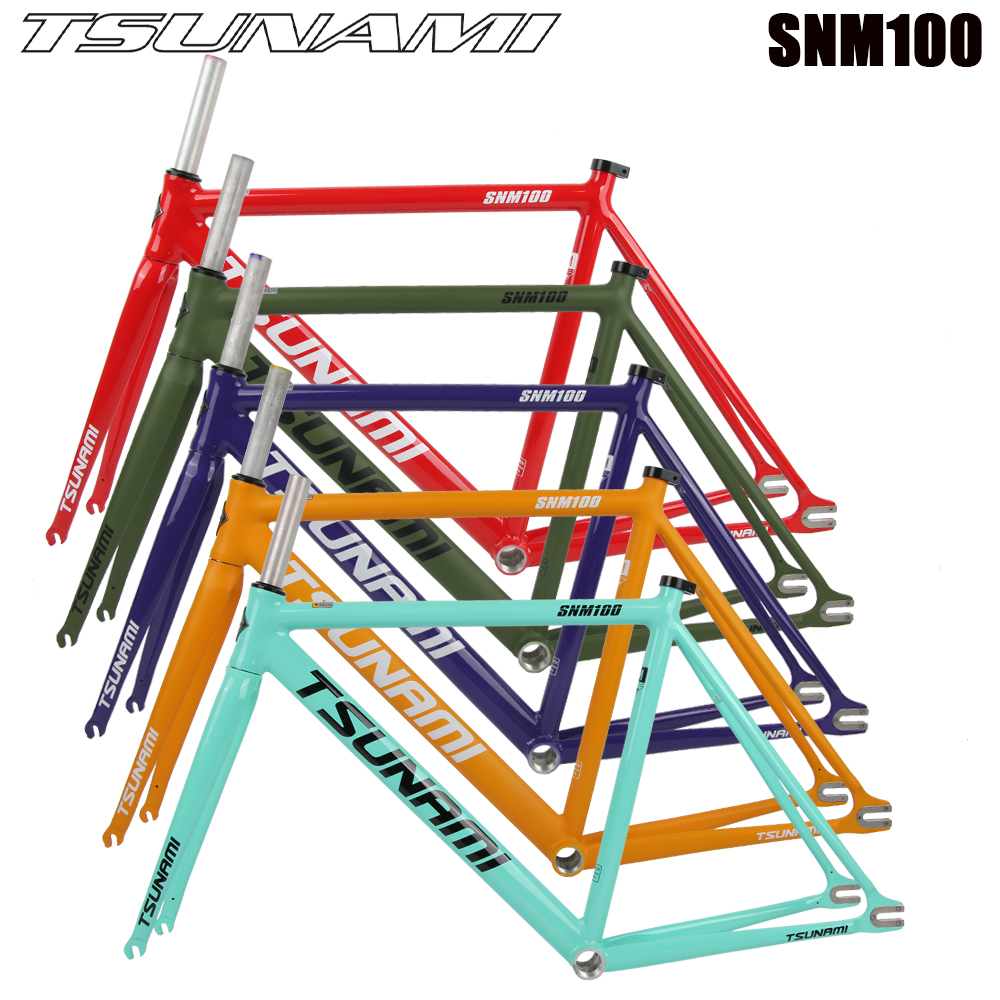 쓰나미 SNM100 자전거 프레임 고정 기어 캐리어 키트 49cm 52cm 55cm 58cm 알루미늄 레이스 트랙 프레임 멀티 컬러 옵션